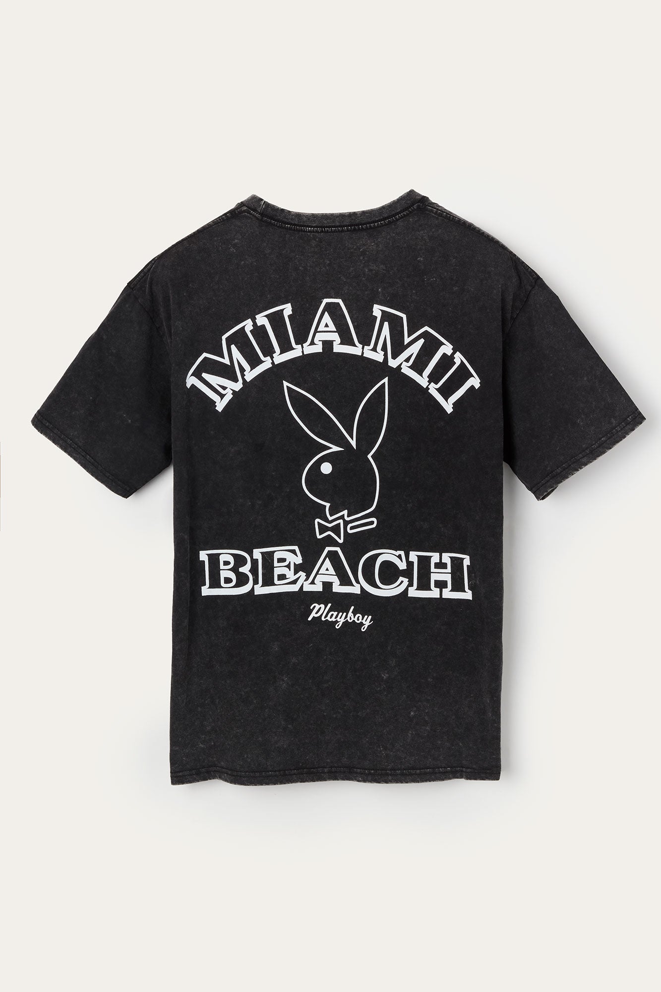 T-shirt délavé à imprimé Playboy Miami Beach