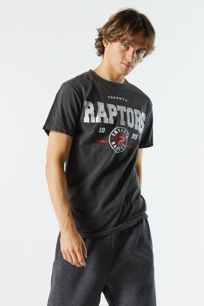 T-shirt gris à imprimé Toronto Raptors