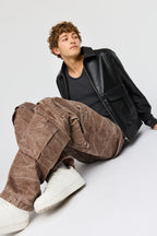 Jean cargo baggy délavé