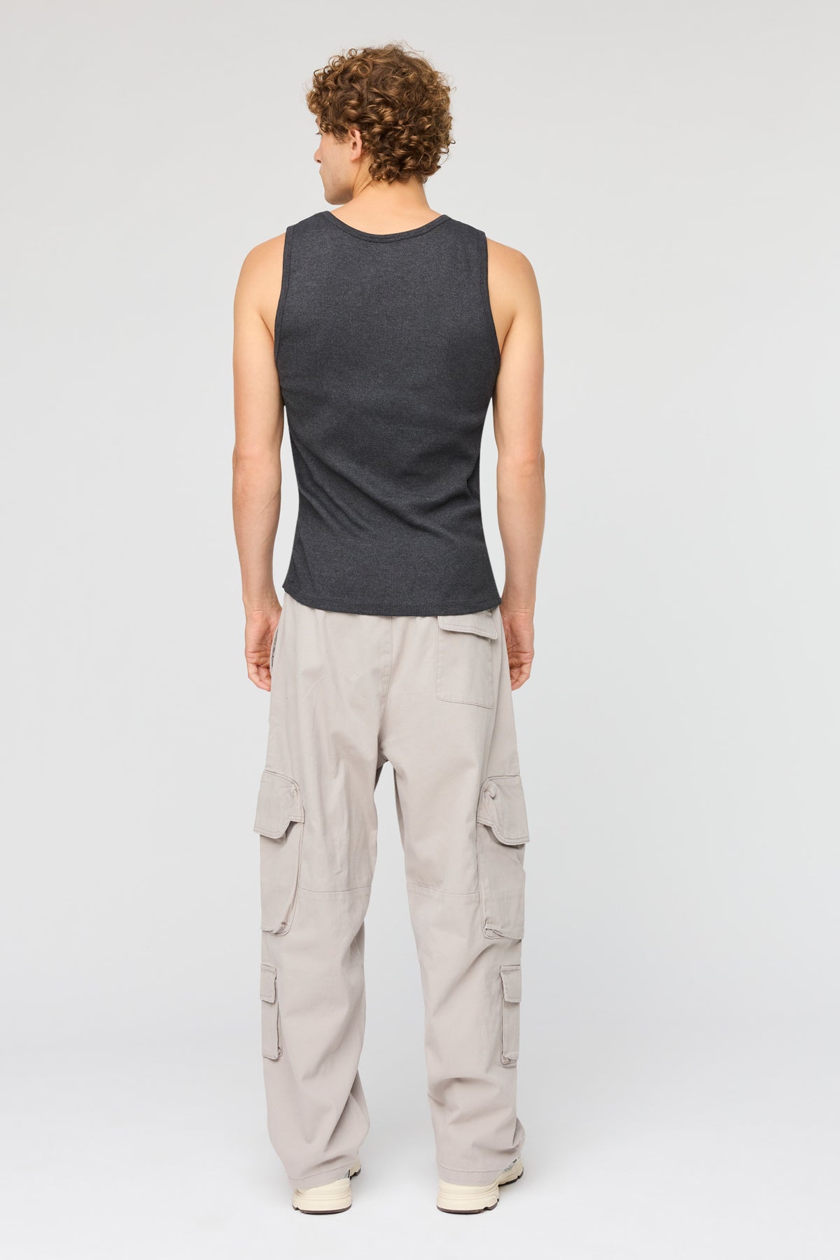 Alt View 3. Baggy Cargo Pant - Light Grey