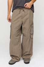 Pantalon cargo baggy délavé à l'acide