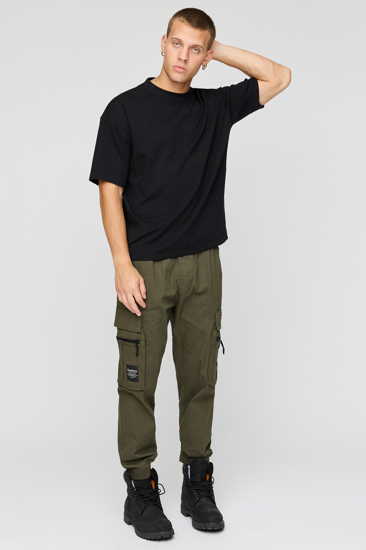 Alt View 2. Belted Cargo Jogger - Dark Green