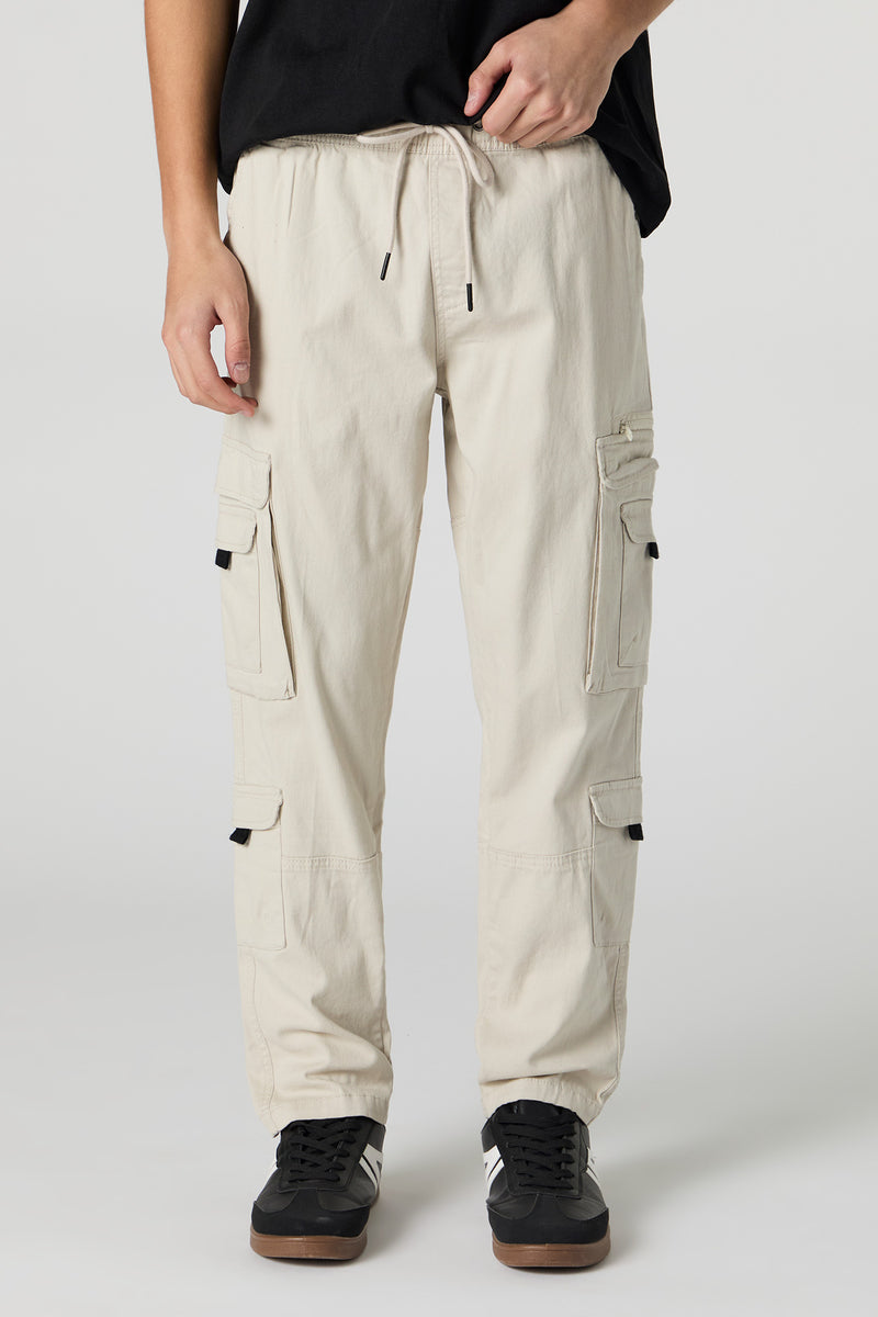 Pantalon cargo avec poches multiples et taille coulissante