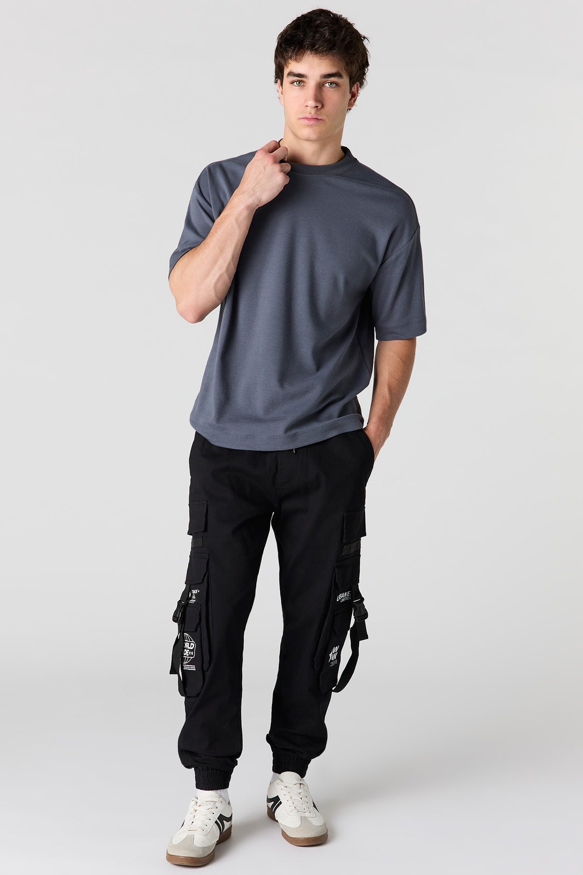 Alt View 2. Buckle Pocket Cargo Jogger - Black