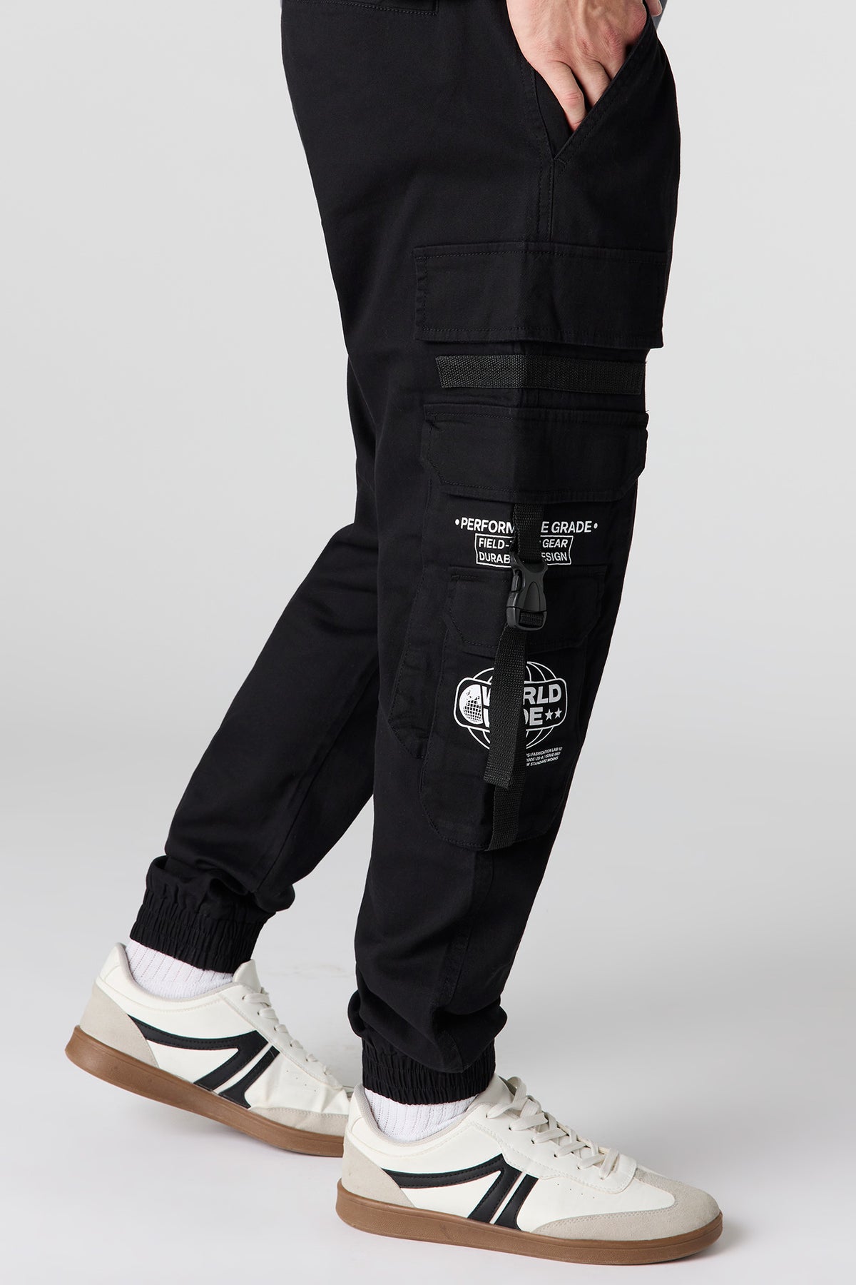 Alt View 4. Buckle Pocket Cargo Jogger - Black