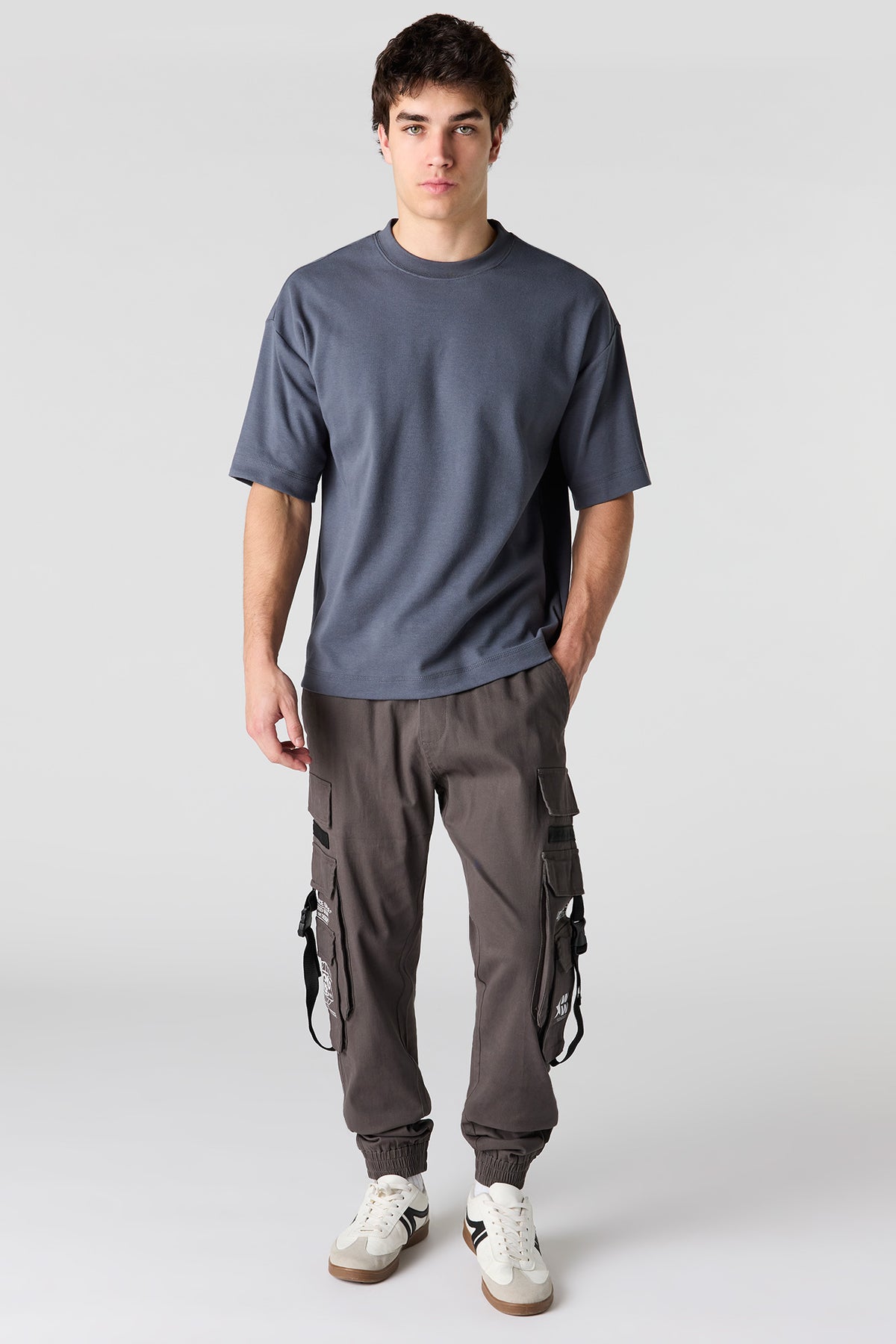 Alt View 2. Buckle Pocket Cargo Jogger - Dark Grey