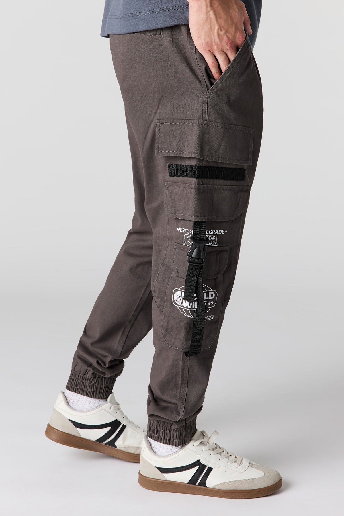 Alt View 4. Buckle Pocket Cargo Jogger - Dark Grey