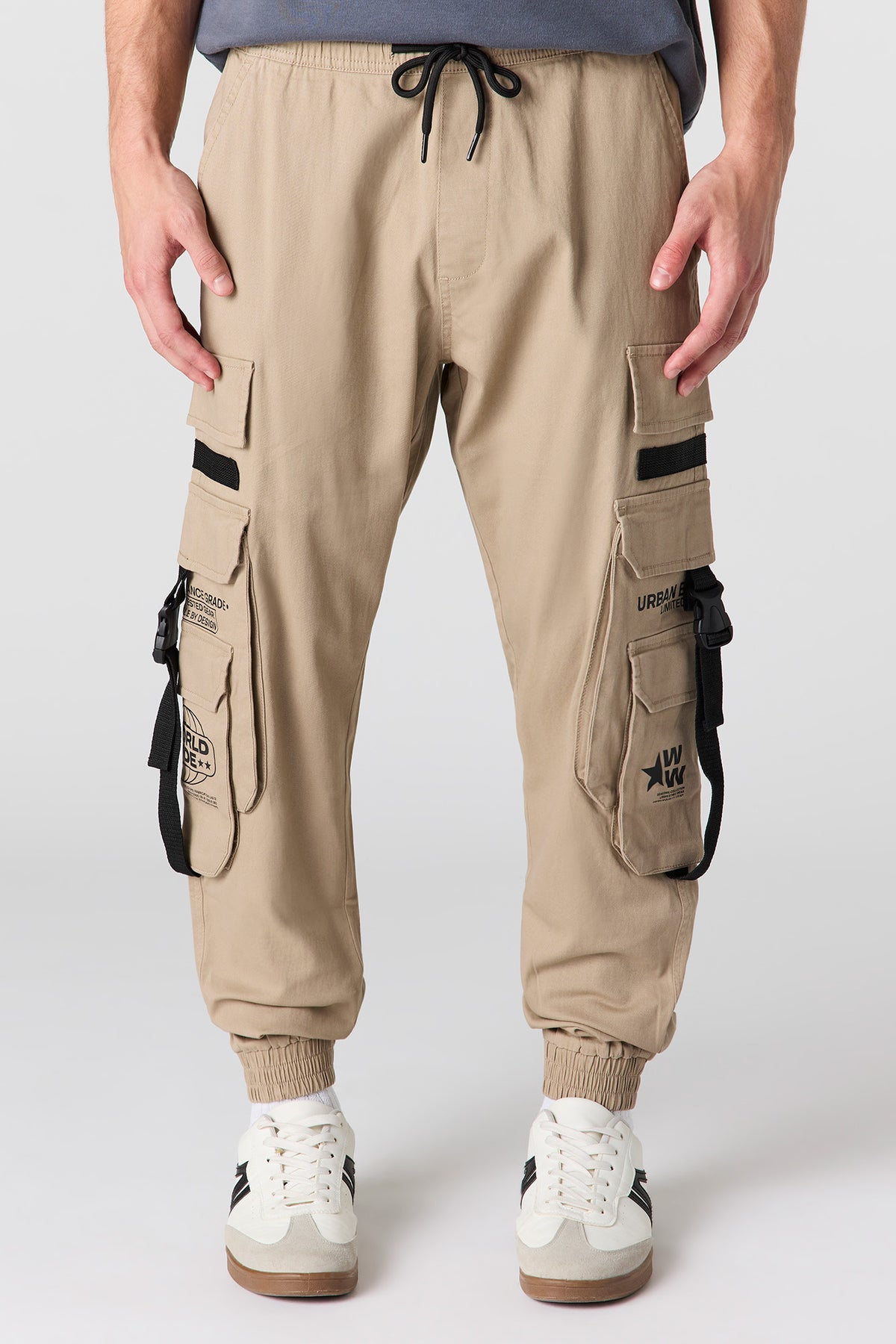 Buckle Pocket Cargo Jogger - Sand