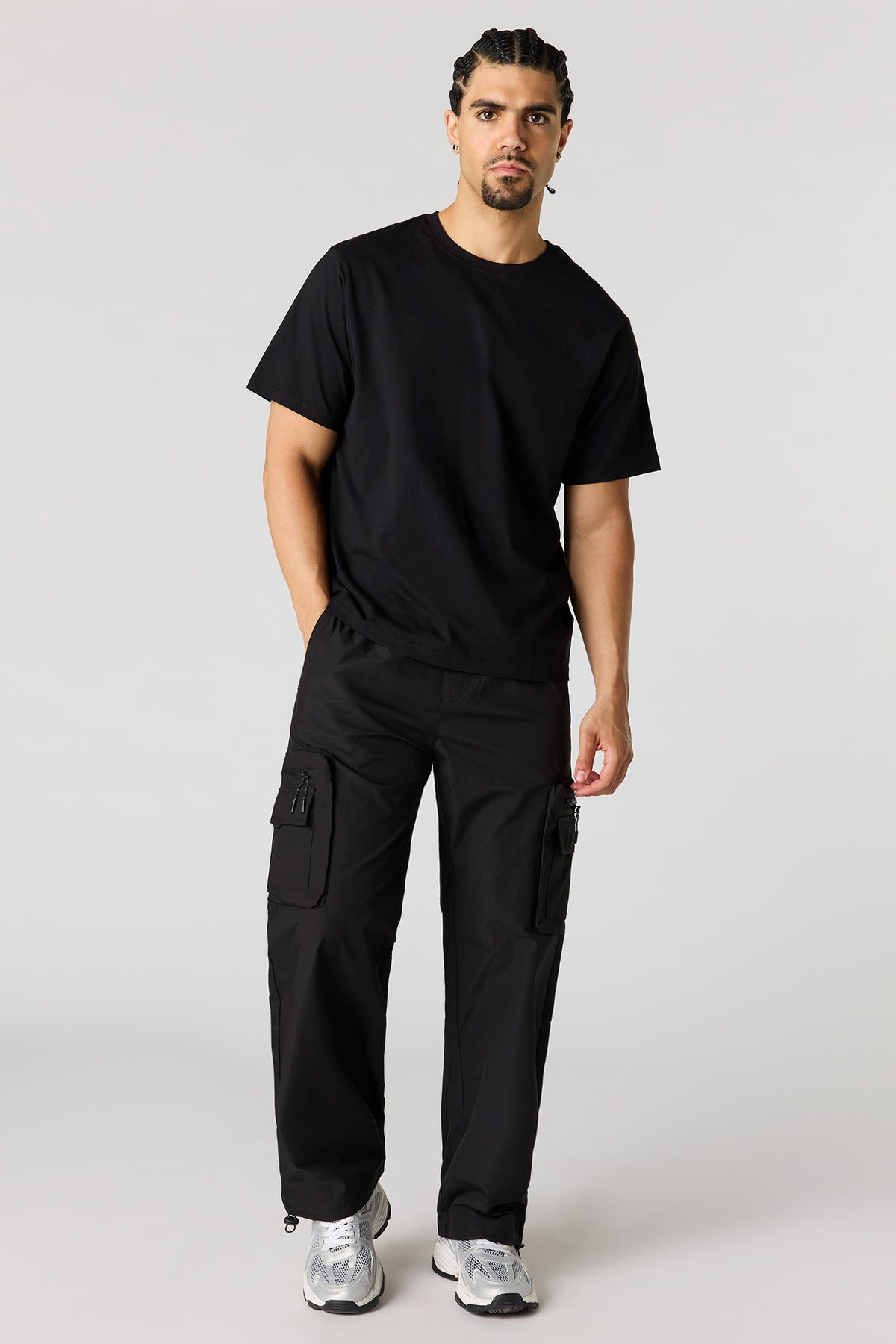 Alt View 2. Baggy Zip Cargo Pant - Black