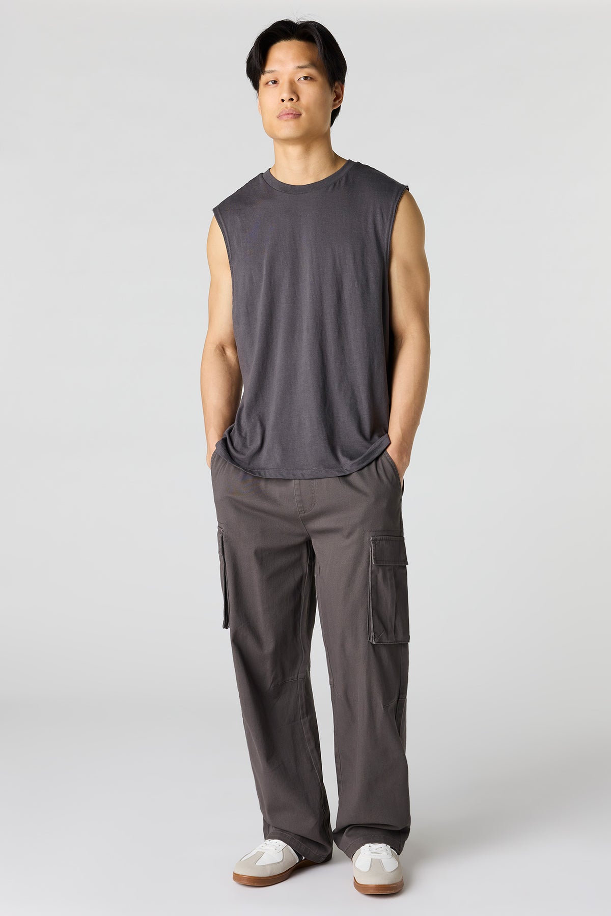 Alt View 2. Baggy Cargo Pant - Dark Grey