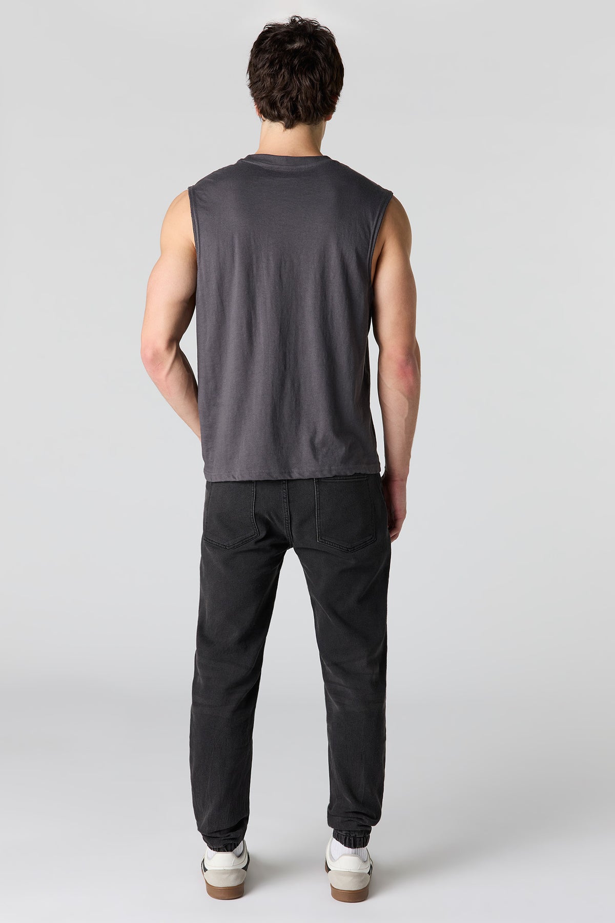 Alt View 3. Drawstring Denim Jogger - Black