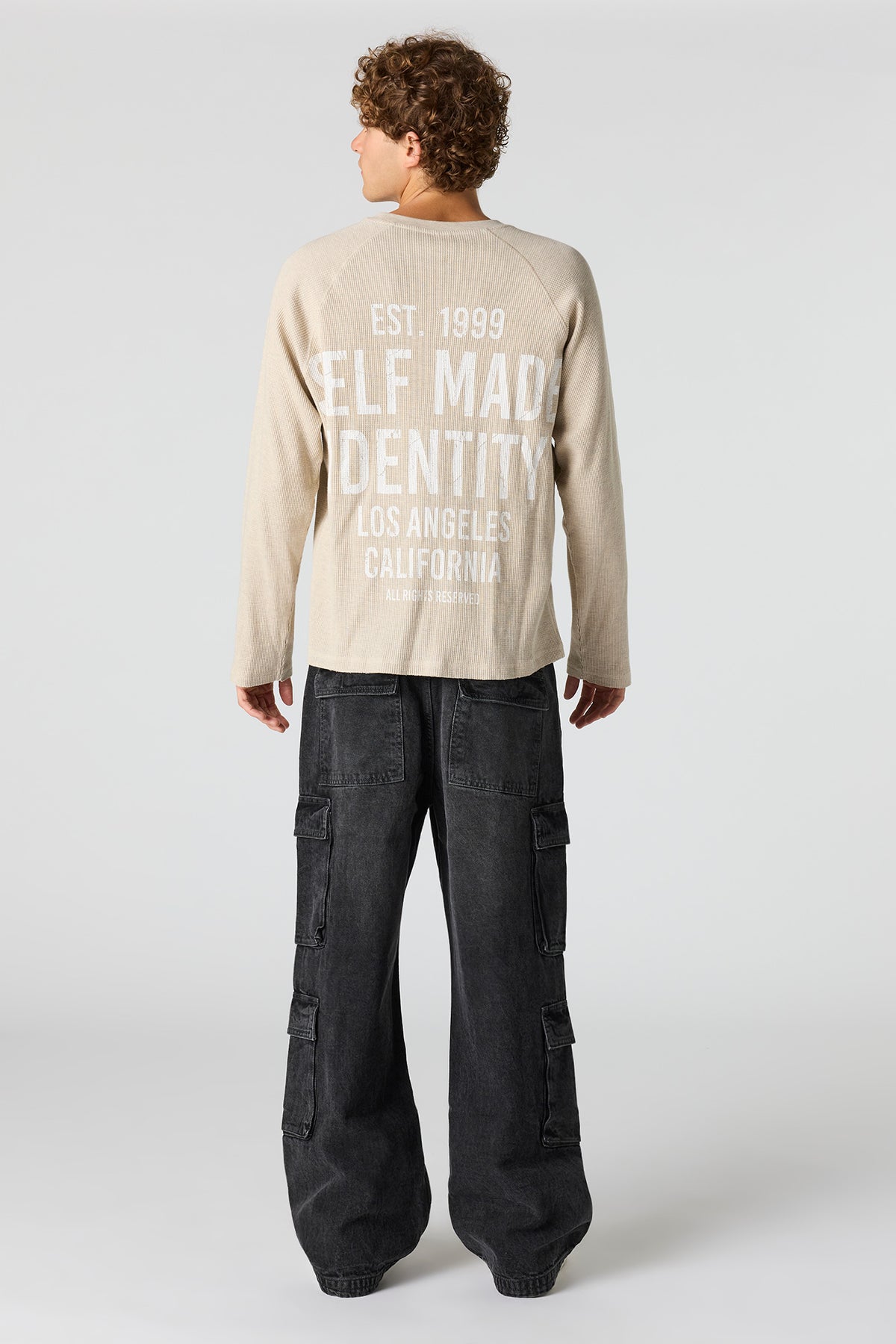 Alt View 3. Wide Cargo Jean - Black