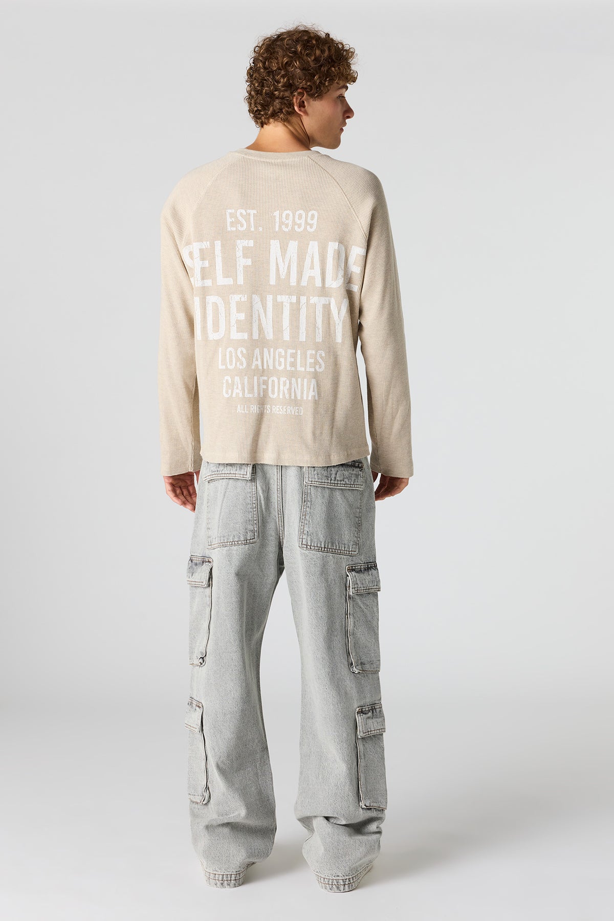 Alt View 3. Wide Cargo Jean - Light Grey
