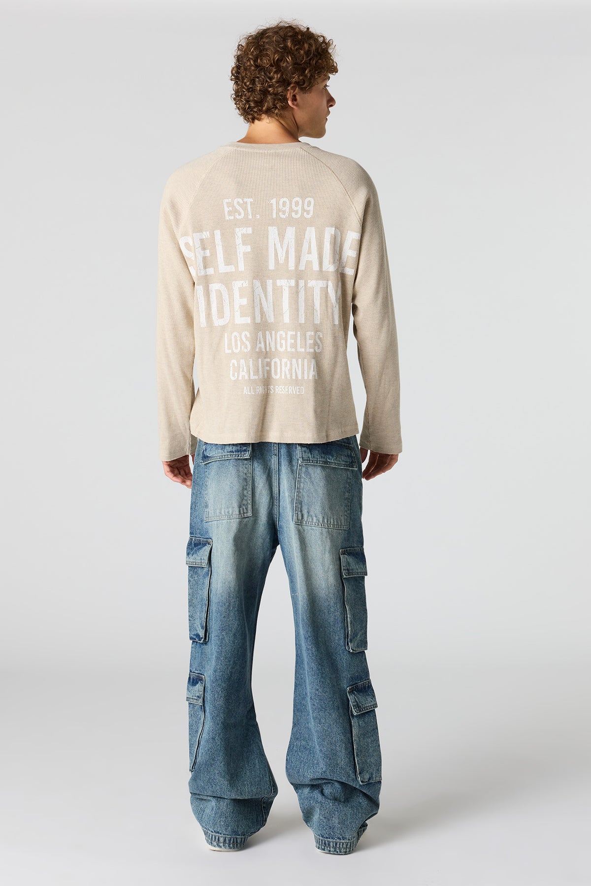 Alt View 3. Wide Cargo Jean - Pacific Blue