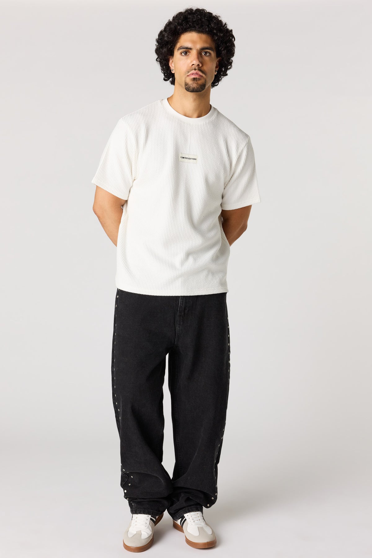 Alt View 2. Studded Baggy Jean - Black