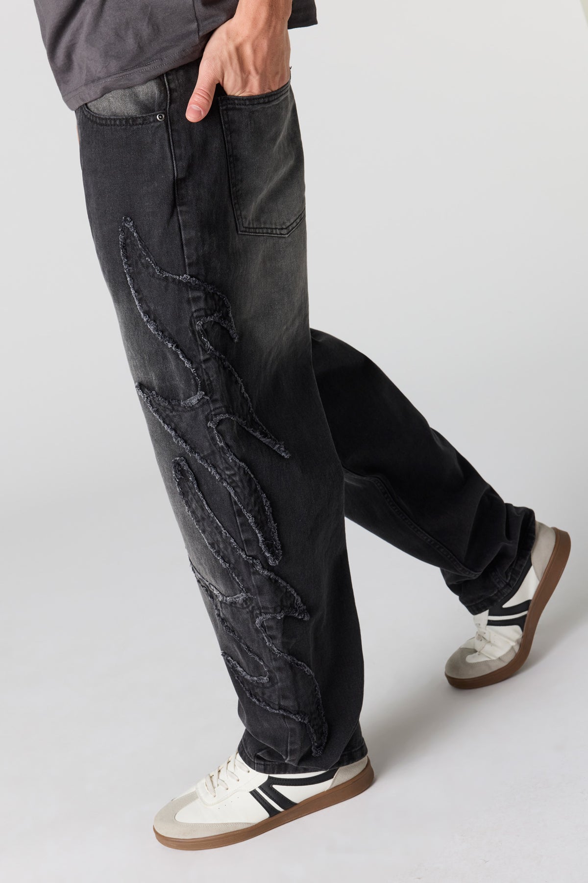Alt View 4. Ripped Light Baggy Jean - Black