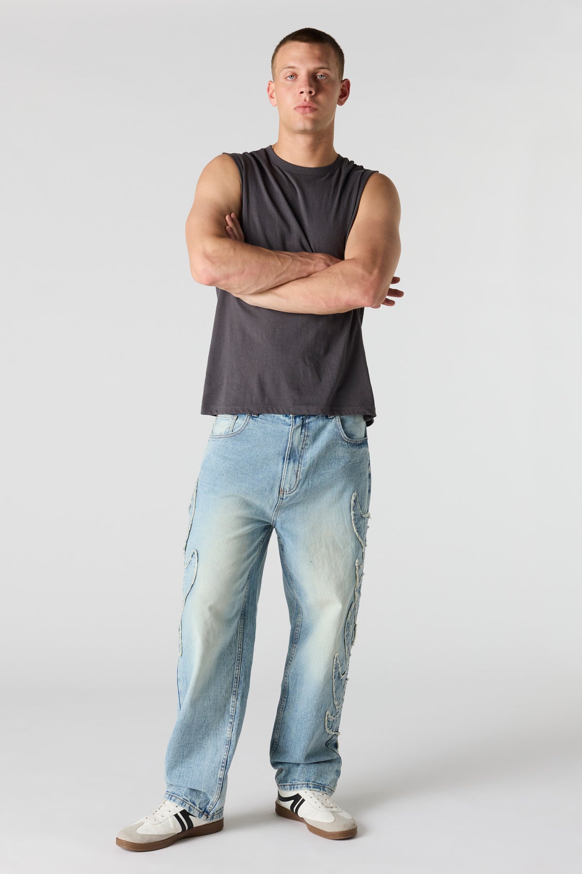 Alt View 2. Ripped Light Baggy Jean - Sky Blue