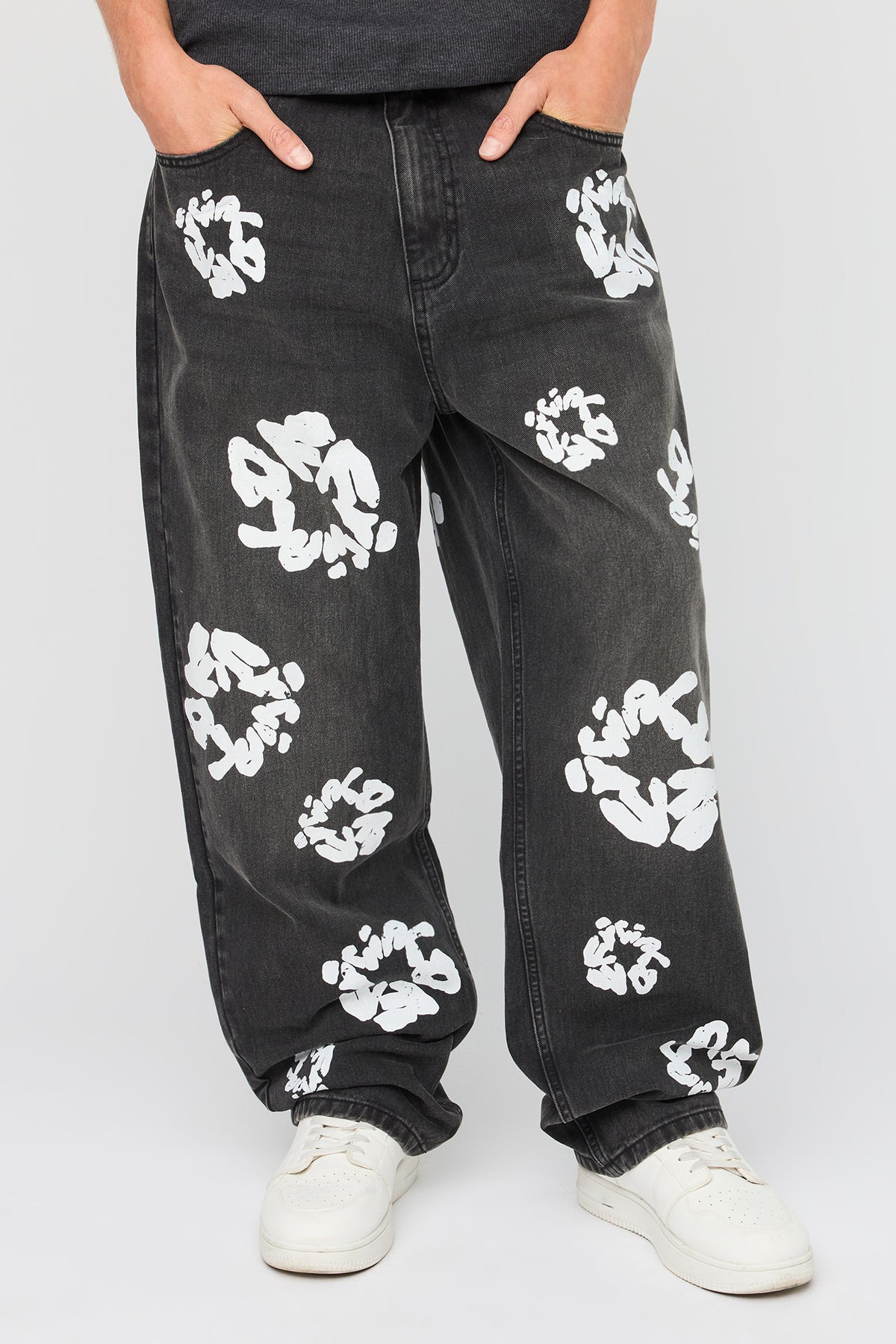 Graphic Baggy Jean - Pure Black
