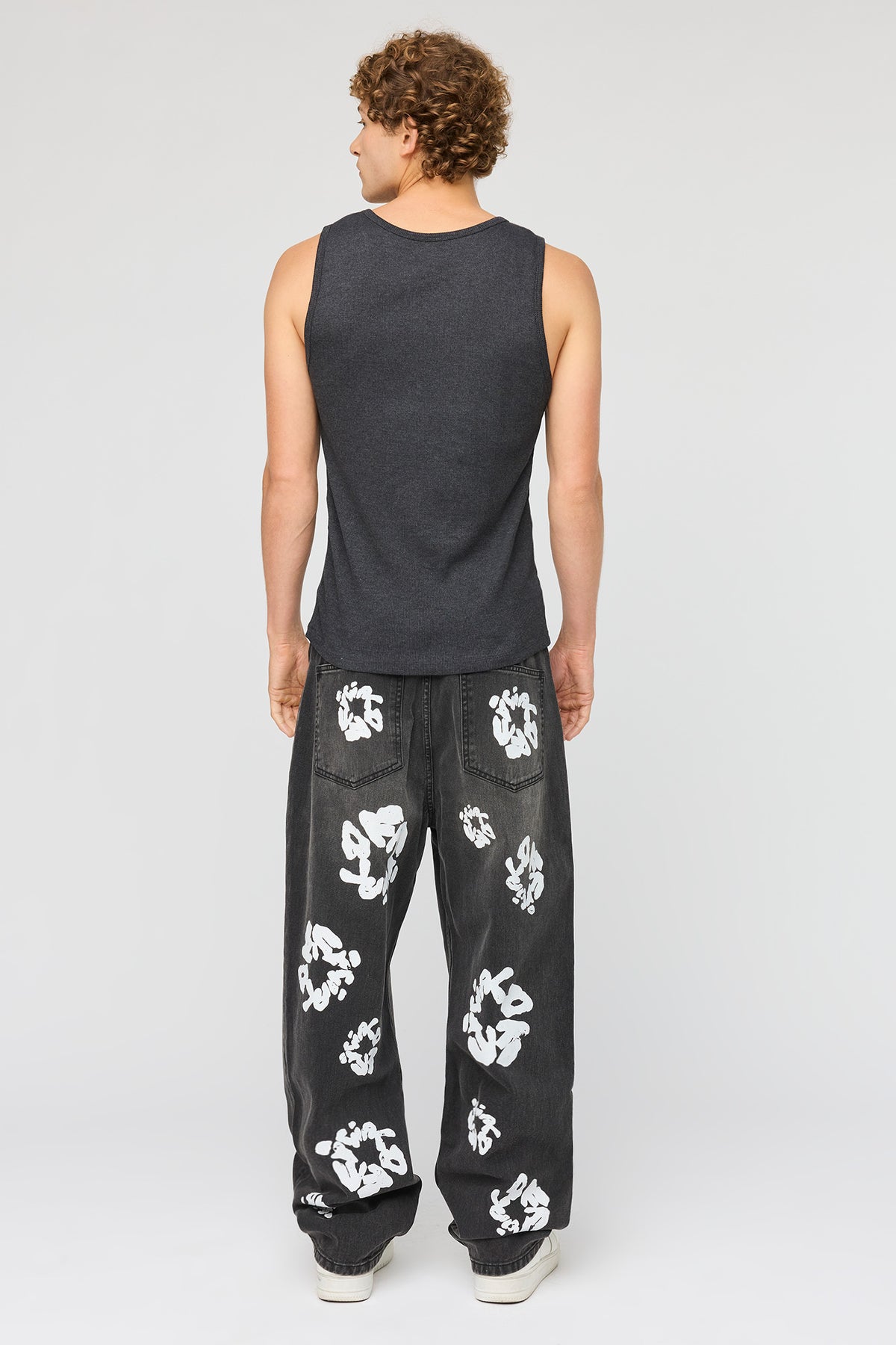 Alt View 3. Graphic Baggy Jean - Pure Black
