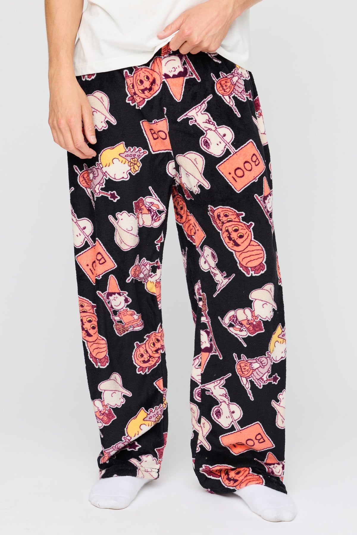 Snoopy Halloween Plush Pajama Pant - Black