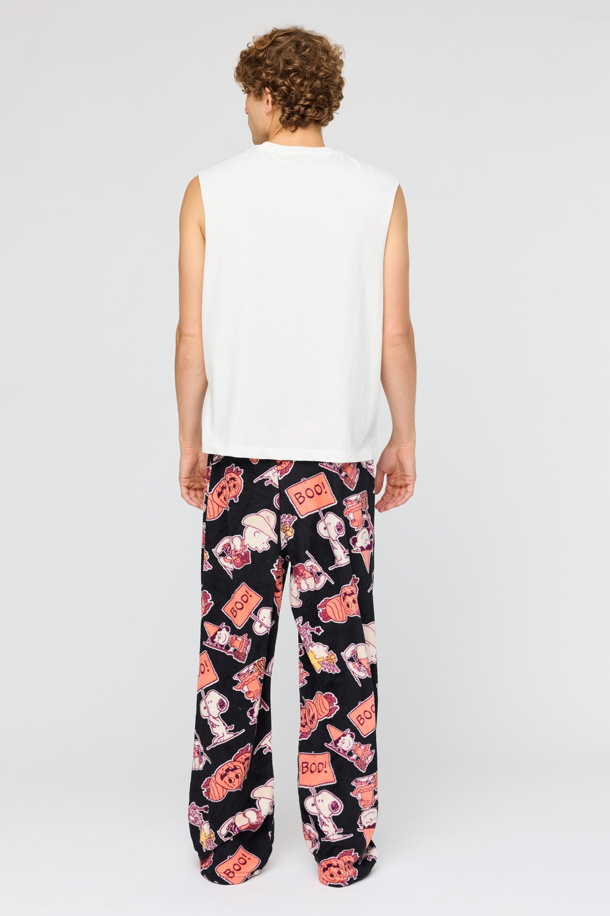 Alt View 3. Snoopy Halloween Plush Pajama Pant - Black