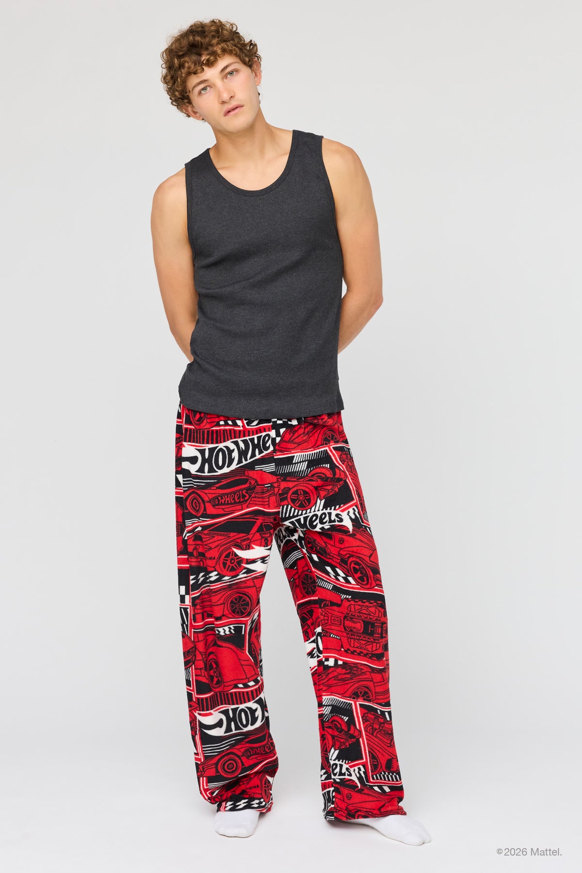 Alt View 2. Hot Wheels™ Plush Pajama Pant - Red