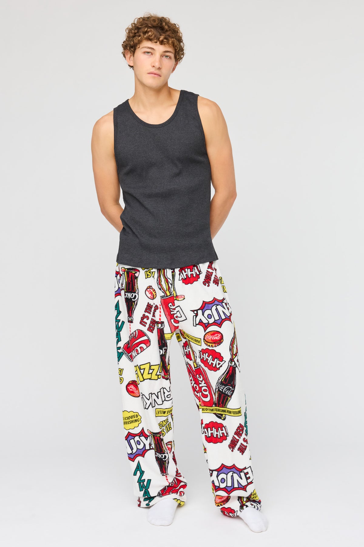 Alt View 2. Coke Plush Pajama Pant - Multi