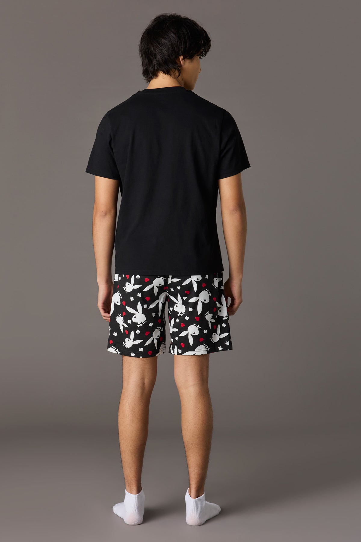 Alt View 3. Playboy Graphic Tee & Short Pajama Set - Black