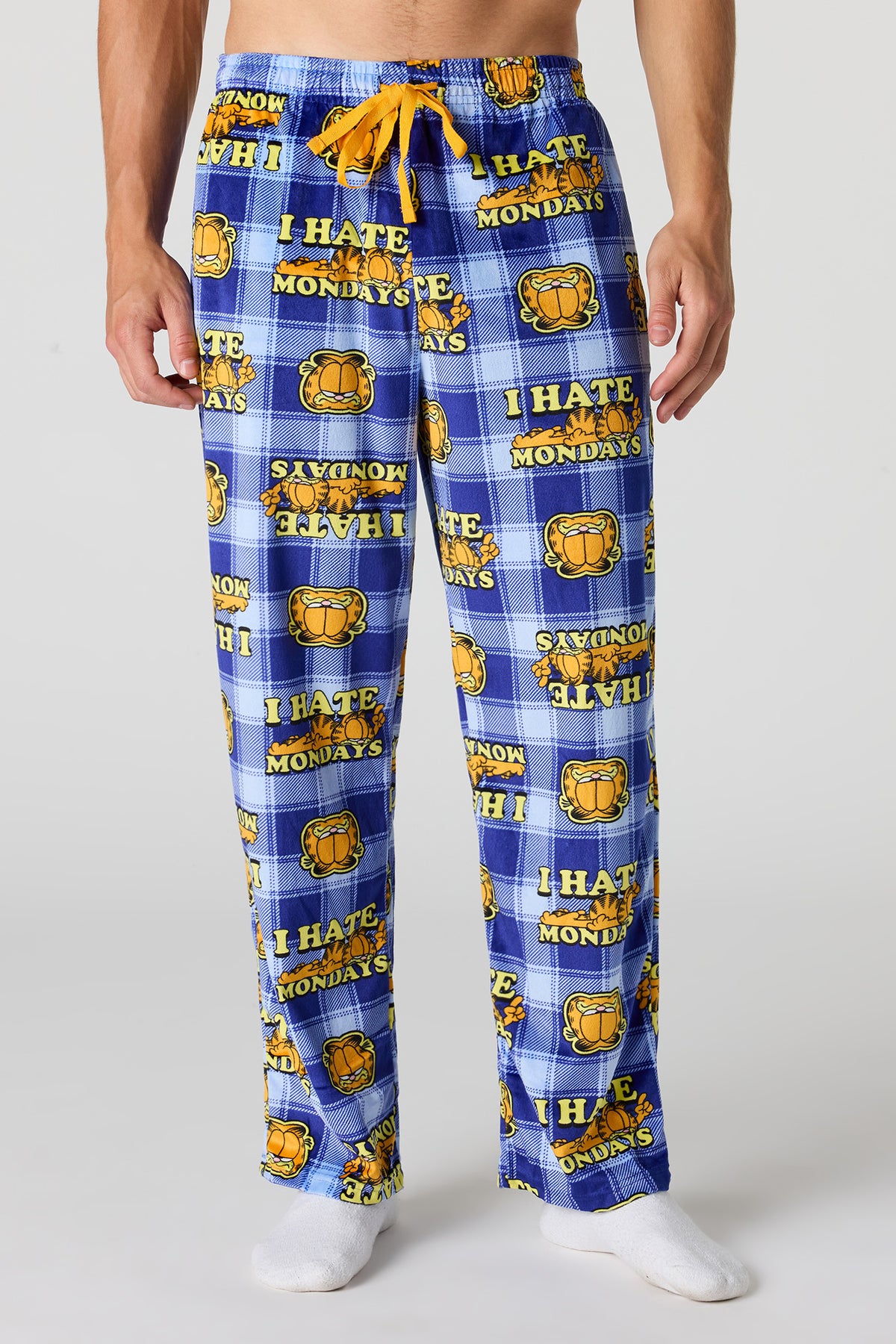 Plush Cartoon Print Pajama Pant - Blue