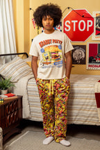 Plush Cartoon Print Pajama Pant