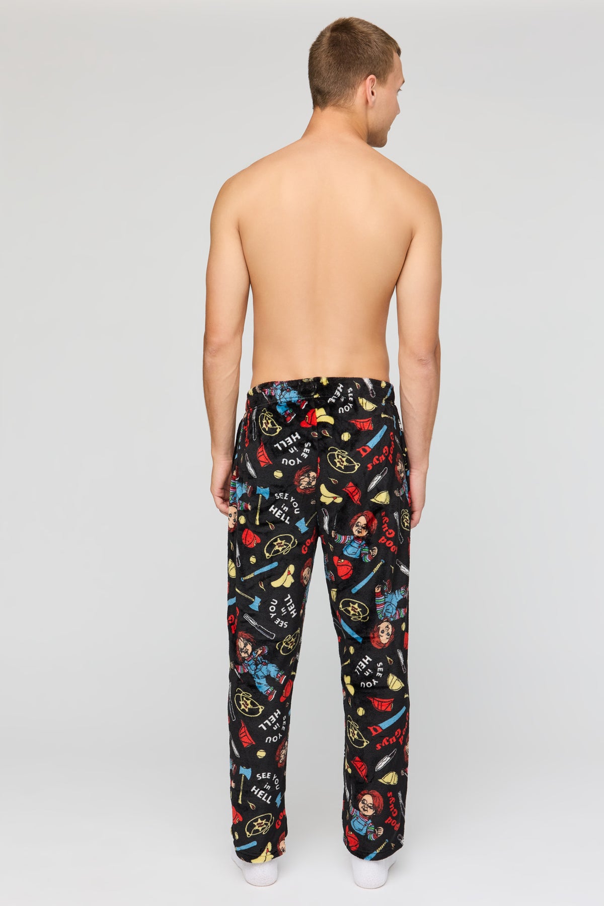Alt View 3. Halloween Print Plush Pajama Pant - Black