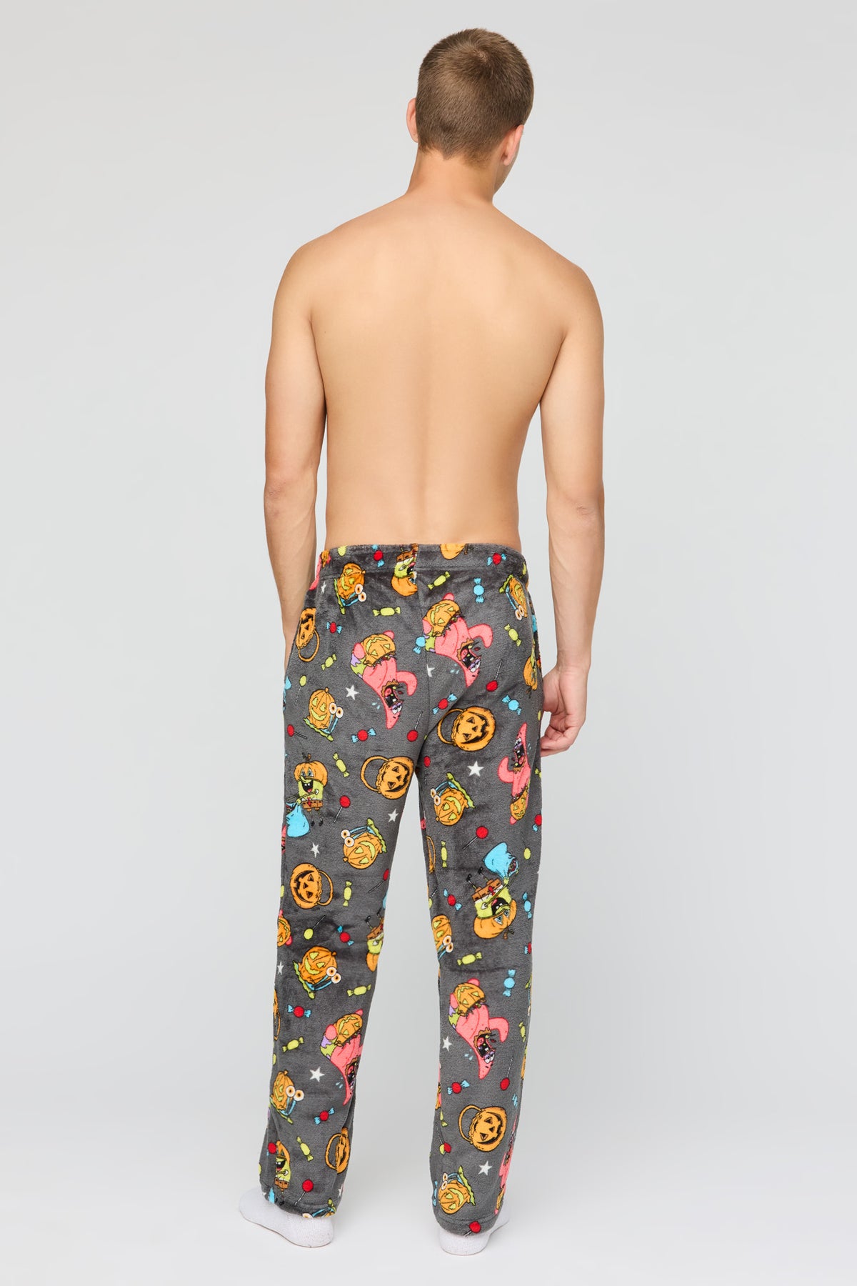 Alt View 3. Halloween Print Plush Pajama Pant - Charcoal