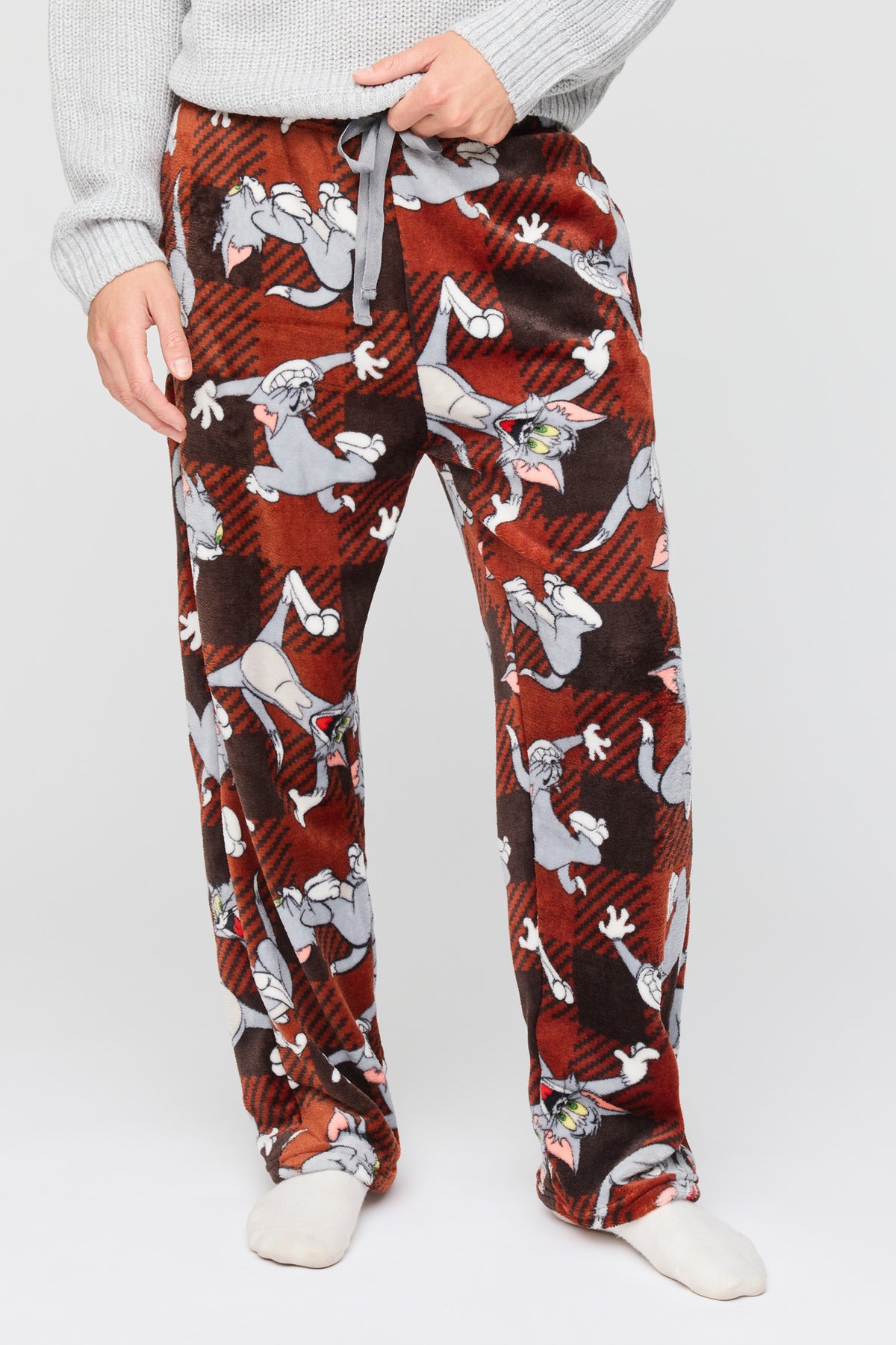 Pantalon de pyjama en peluche à imprimé Cartoon 