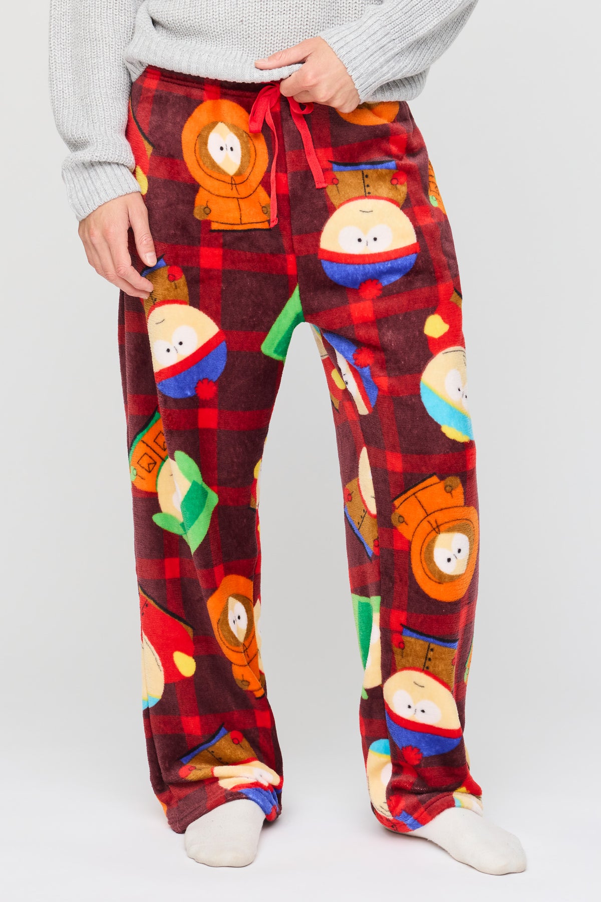 Pantalon de pyjama en peluche à imprimé Cartoon 