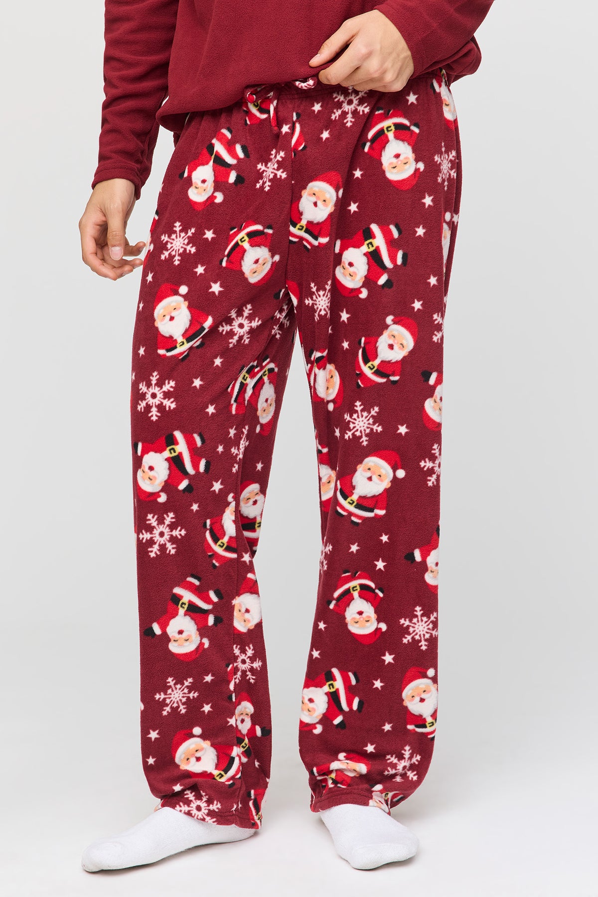 Alt View 3. Christmas Polar Fleece Pajama Gift Set - Burgundy