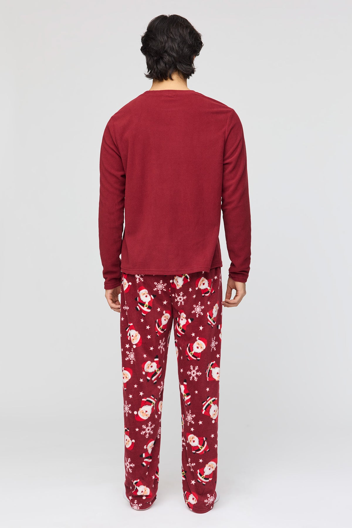 Alt View 4. Christmas Polar Fleece Pajama Gift Set - Burgundy