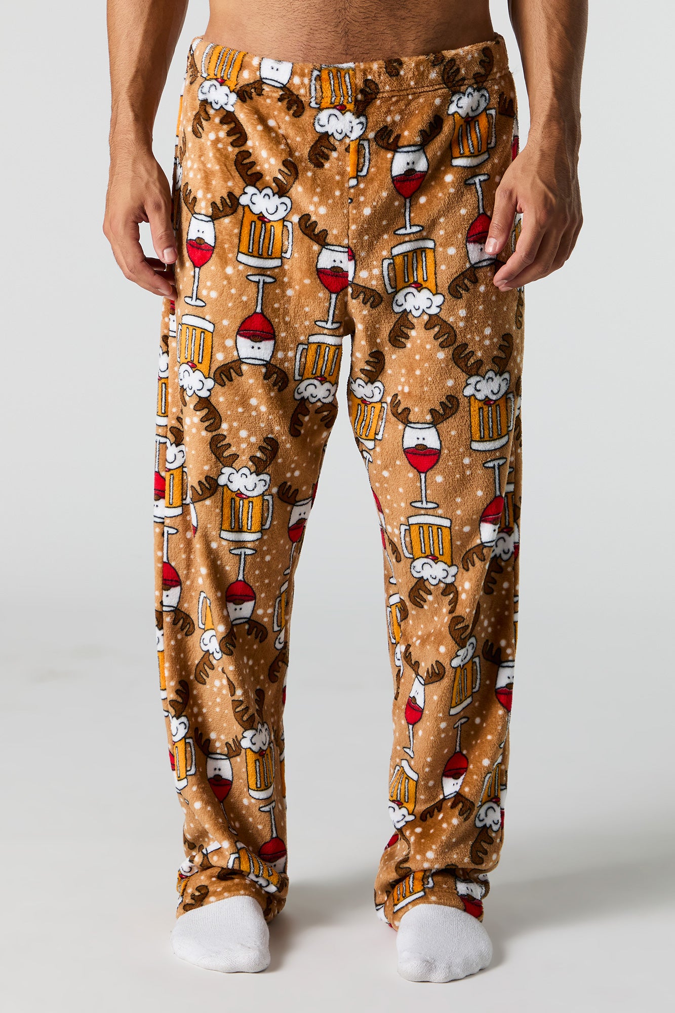 Pantalon de pyjama Noël en peluche imprimée