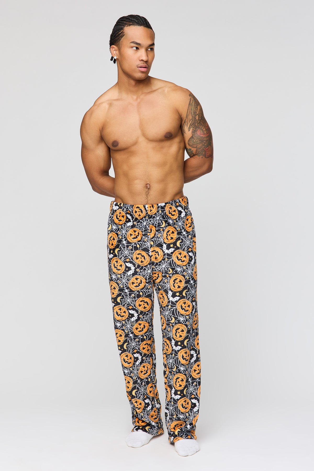 Alt View 2. Halloween Print Plush Pajama Pant - Black