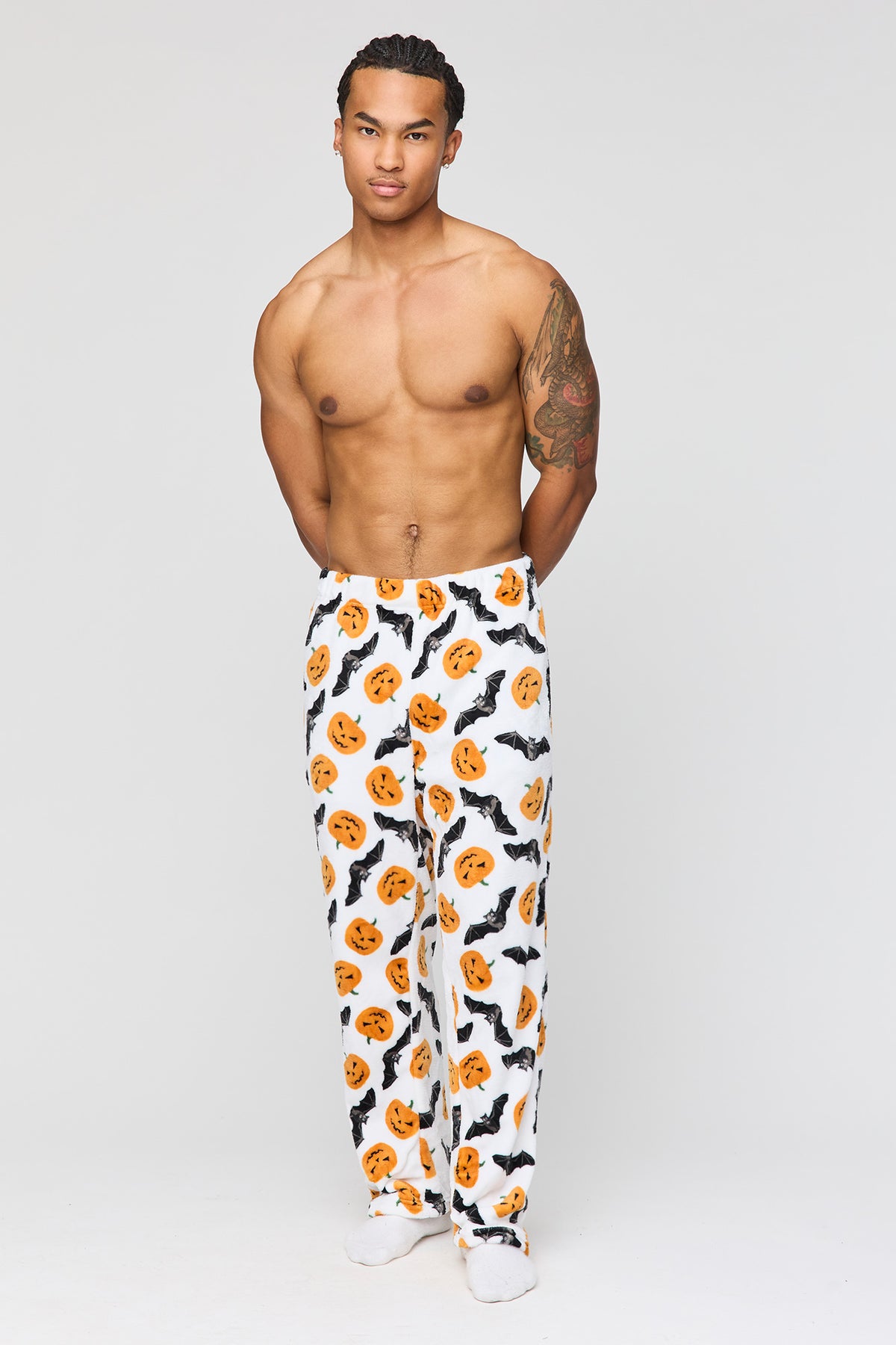 Alt View 2. Halloween Print Plush Pajama Pant - White