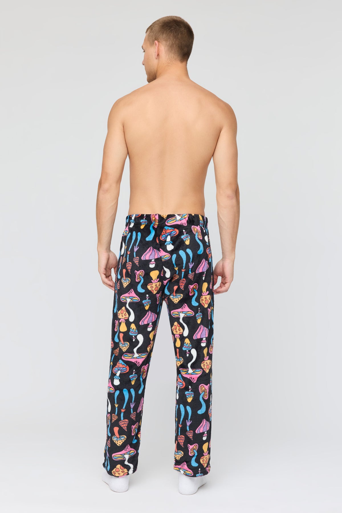 Alt View 3. Plush Printed Pajama Pant - Black