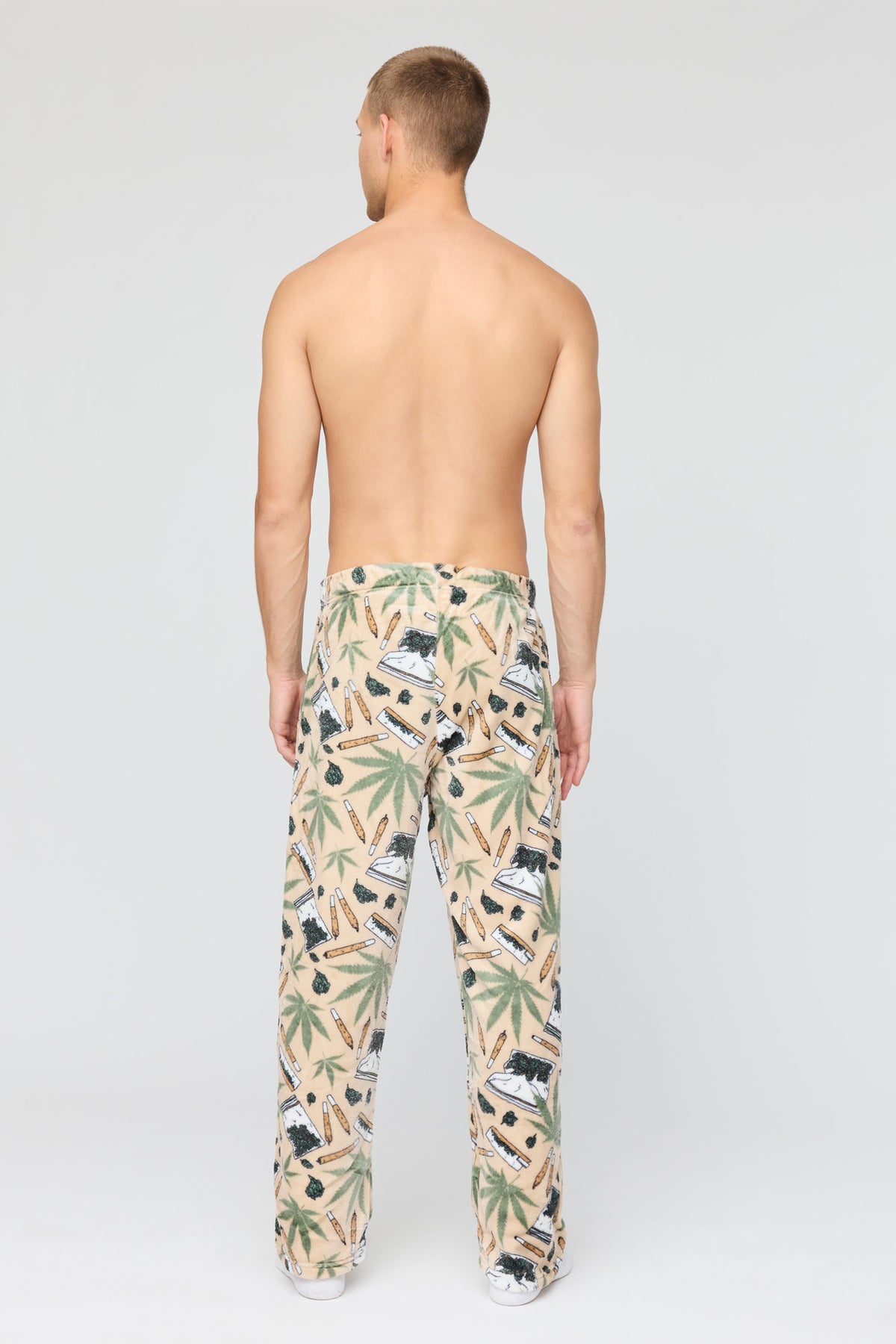 Alt View 3. Plush Printed Pajama Pant - Light Brown