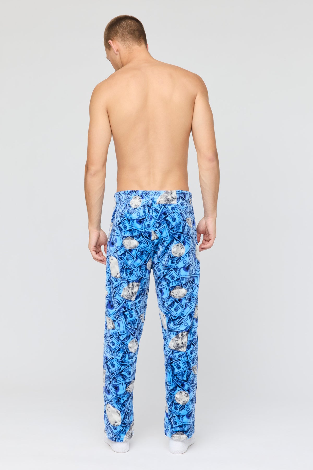 Alt View 3. Plush Printed Pajama Pant - Blue