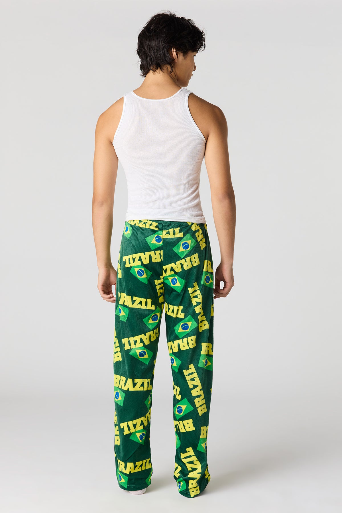 Alt View 3. Brazil Print Plush Pajama Pant - Green