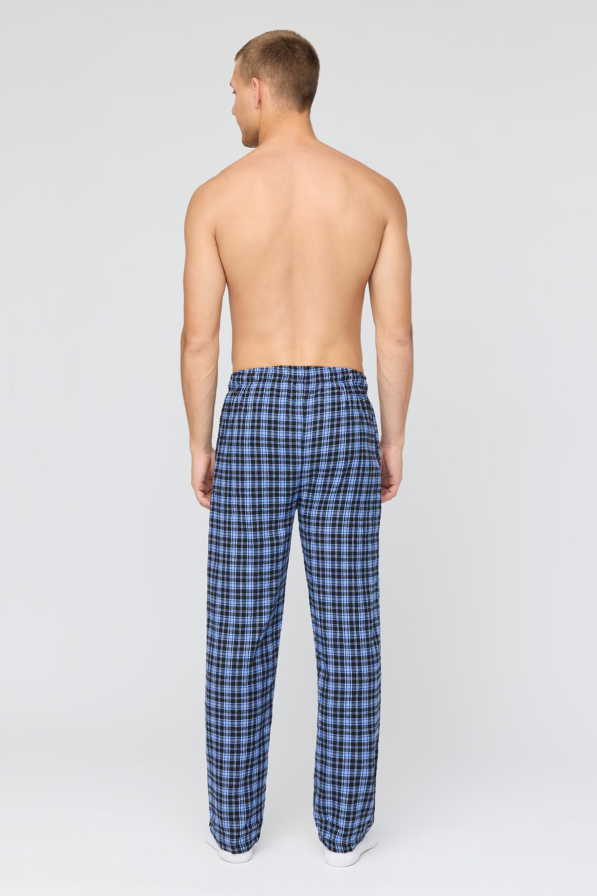 Alt View 3. Plaid Flannel Pajama Pant - Blue