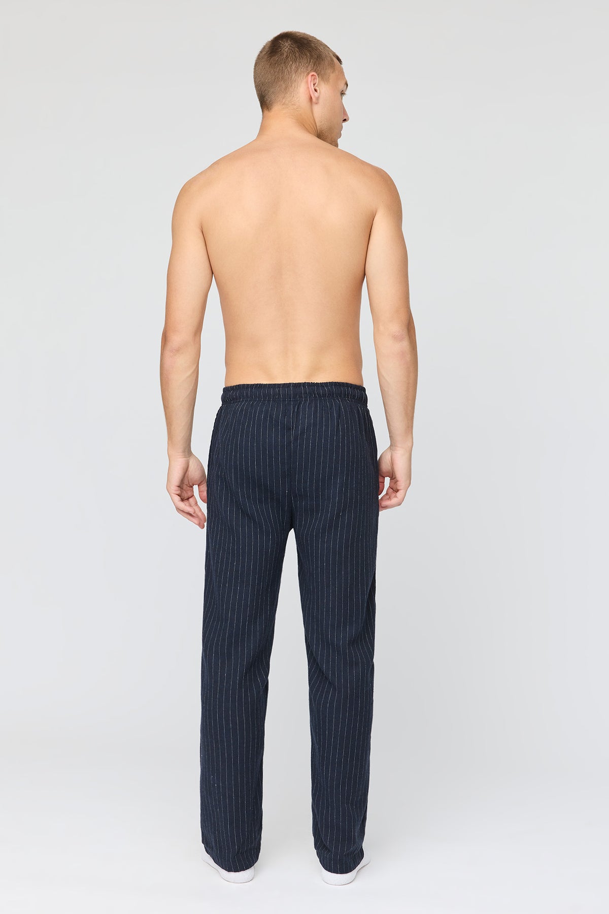 Alt View 3. Plaid Flannel Pajama Pant - Navy