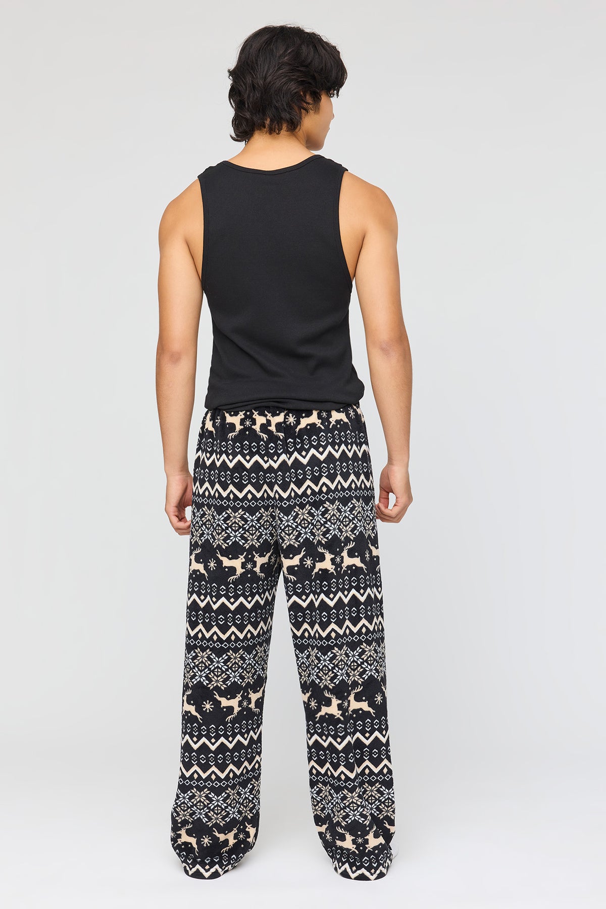 Alt View 3. Christmas Plush Pajama Pant - Charcoal