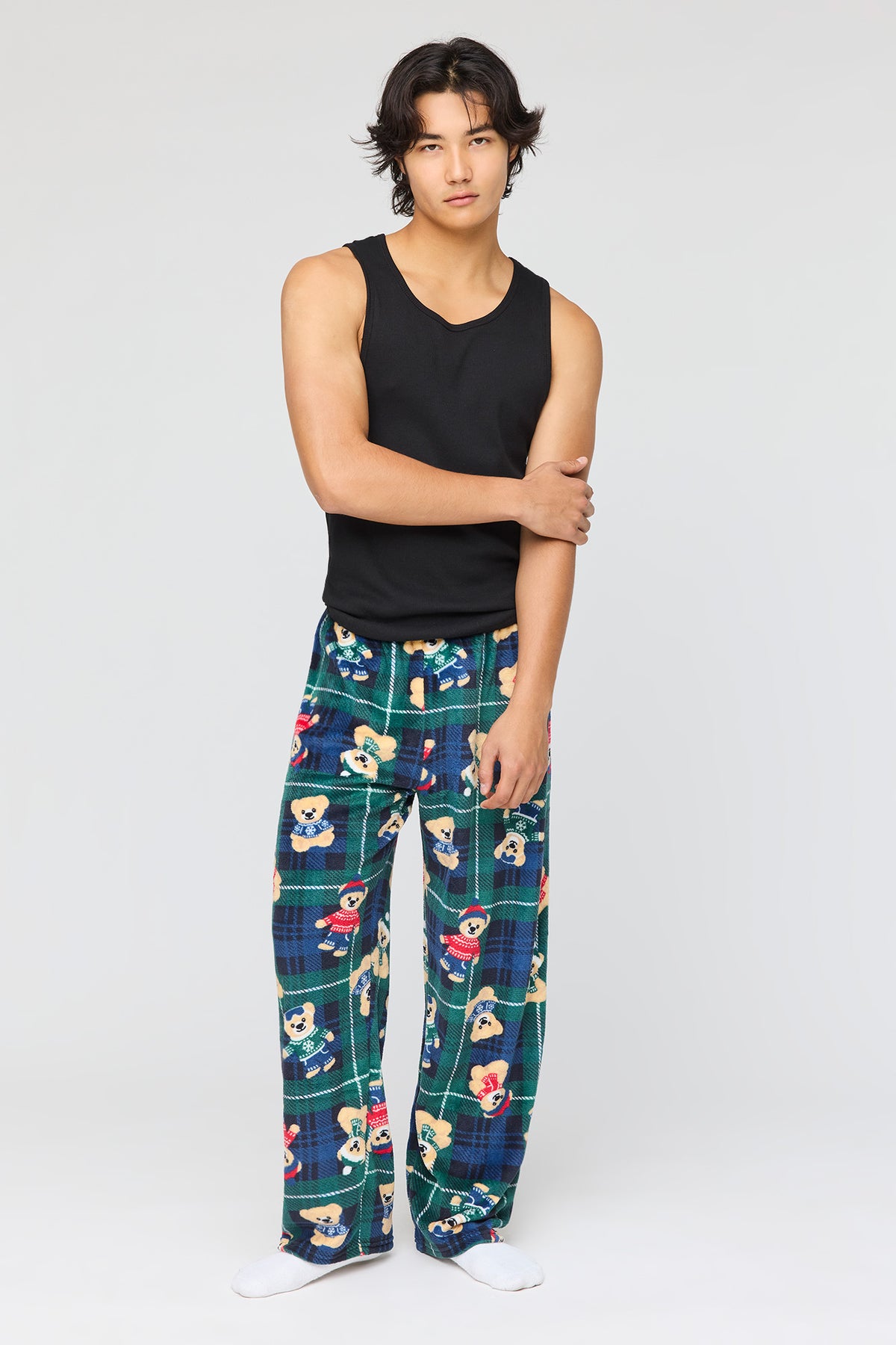 Alt View 2. Christmas Plush Pajama Pant - Green