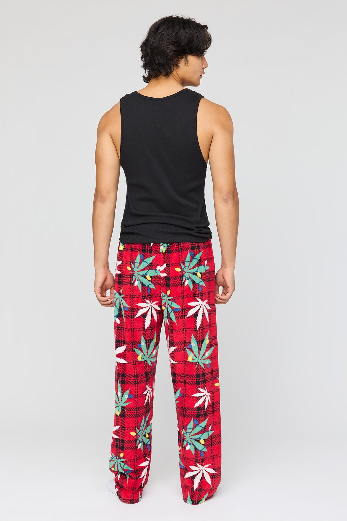 Alt View 3. Christmas Plush Pajama Pant - Dark Red
