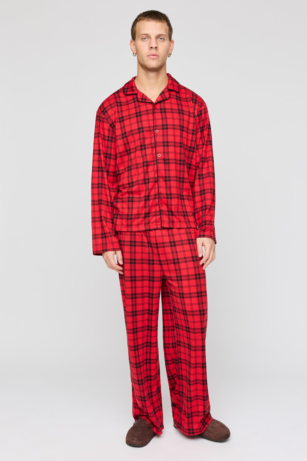 Ensemble-cadeau avec pyjama en molleton polaire à carreaux