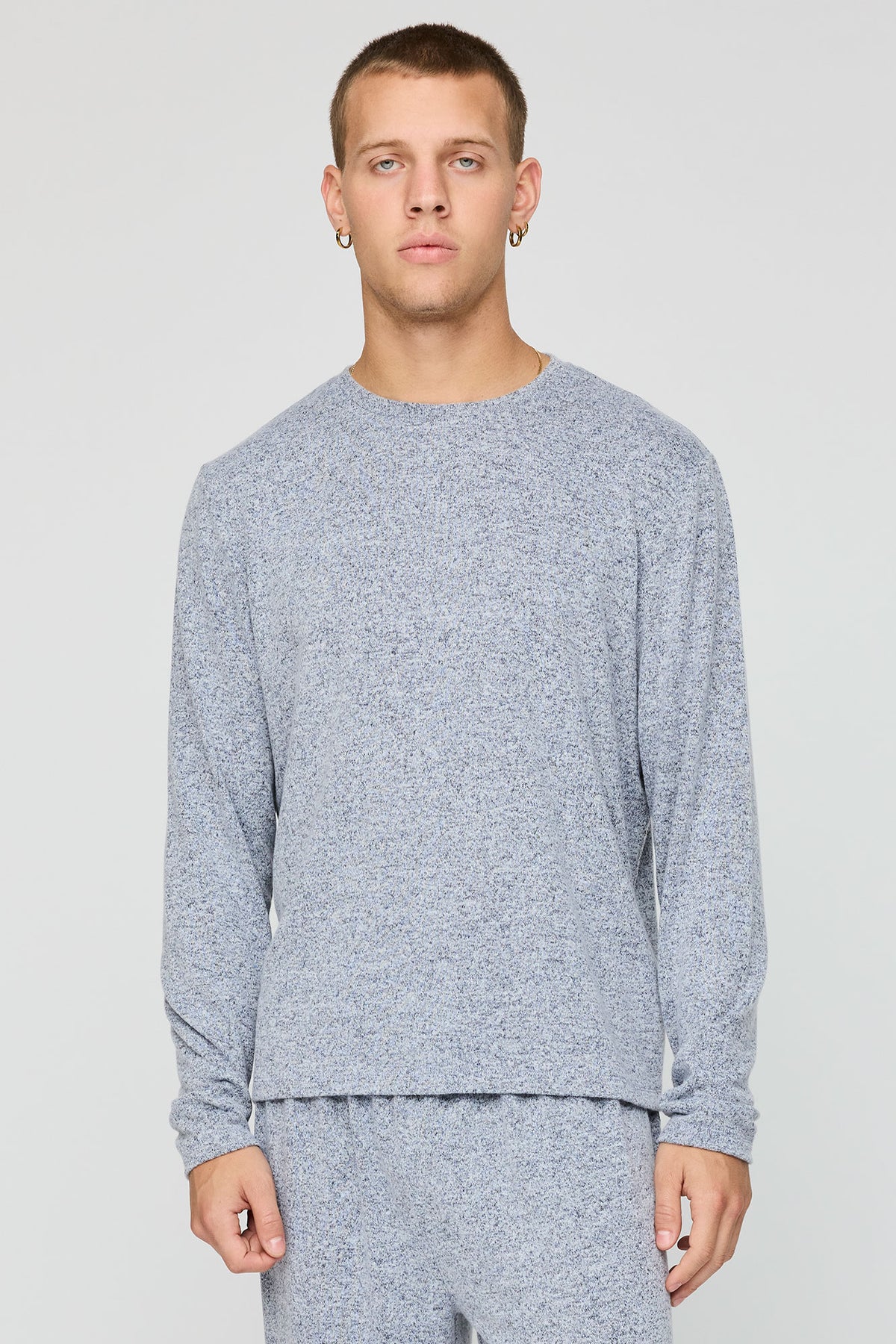 Alt View 2. Knit Long Sleeve Top & Pant Pajama Set - Heather Grey